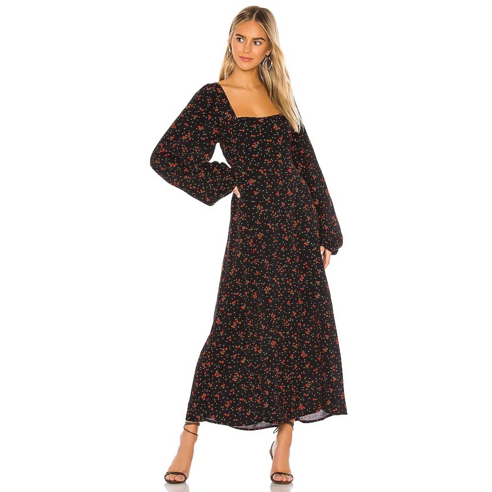 NWOT Free People Iris Midi Dress in Black